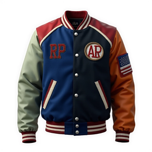 Chaqueta Bomber de Cuero y Lana de Primera Calidad, Unisex, Personalizable, con Costuras de Alta Calidad, Sensación Suave, Camuflaje - Product Image 2