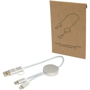 Cable USB Reciclado 5 en 1 Personalizado Alasia para Dispositivos, Producto Promocional - Product Image 3