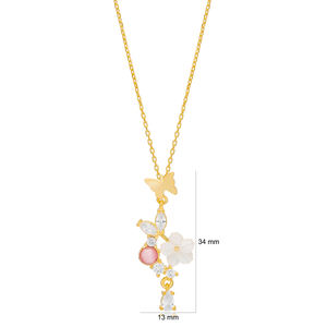 Fresh Summer Collection Flower <b>Butterfly</b> Charm Necklace Pendant Wholesale Handcrafted 925 Sterling Silver Jewelry - Product Image 5