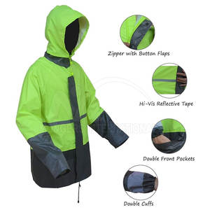 Traje de lluvia personalizado para adultos Material transpirable e impermeable con cremallera en el pecho Logotipo frontal disponible Varios tamaños Colores en línea - Product Image 2