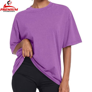 Camiseta de algodón pesado de Estilo Vintage lavado con ácido personalizado para hombres y mujeres de gran tamaño 100% algodón - Product Image 5