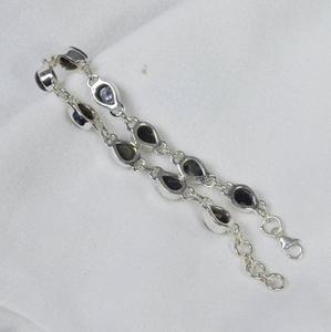 <b>Solid</b> 925 Sterling <b>Silver</b> Gorgeous Black Onyx Pear Shape Gemstone Handmade Fine <b>Silver</b> <b>Bracelet</b> Jewelry Sterling <b>Silver</b> Jewelry - Product Image 2