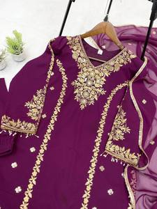 Designer <b>Kurta</b> Pent Dupatta With Sequence Embroidery Work for <b>Women</b> Adults - Product Image 2