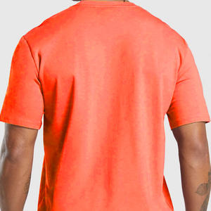 Camiseta de cuello redondo para hombre de alta calidad 100% algodón estampado personalizado manga corta transpirable cómodo al por mayor Color sólido Simple - Product Image 4