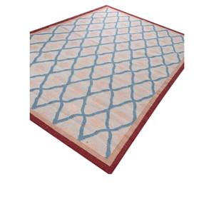 พรมอัลฮัมบรา ไอวอรี่ แฟลตวีฟส์ วูล คิลิม ทำมือ รูปทรงสี่เหลี่ยมผืนผ้า ลายเพชร สำหรับบ้าน สำหรับโถงทางเดิน ข้างเตียง ห้องนั่งเล่น-ADWL-13208 - Product Image 2