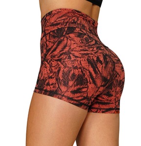 Pantalones cortos de Yoga transpirables de cintura alta para mujer, pantalones de Fitness de entrenamiento activo, cierre de cordón, estilo deportivo más vendido, lavado colorido - Product Image 2