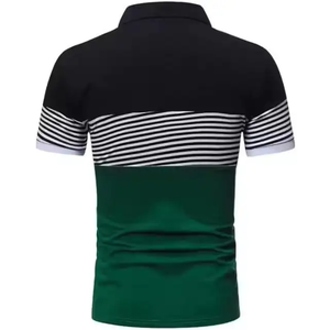 Nueva Camiseta Polo Básica de Manga Corta para Hombre, Camiseta de Bloques de Color a Rayas - Product Image 2