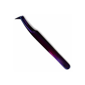 Pince à épiler professionnelle en acier inoxydable de haute qualité 75 degrés fibre pointue Logo personnalisable Extensions de cils pince à épiler - Product Image 6