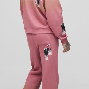 <b>Men</b> Winter Streetwear Solid Tracksuit Custom Logo Blank <b>Sweat</b> Suit <b>Sweat</b> Hood Fleece Flare Set Jogger Wholesale Customized - Product Image 2