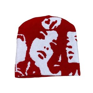 2025 personnalisé Y2K All-Over Logo tricoté Jacquard hiver crâne Beanie réglable circonférence de la tête pour un usage quotidien - Product Image 4