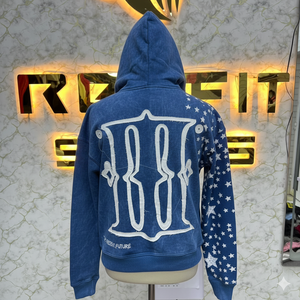 Sweat à capuche à fermeture éclair imprimé sur mesure de taille confortable, imprimé en relief, fabriqué en usine, prix bas, sweat à capuche pour hommes, sweat à capuche pour hommes - Product Image 2