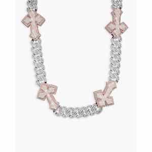 Custom 14K Gold Miami Cuban Link Chain with 15mm Moissanite Diamond Baguette Cross Clasp 15MM <b>Necklace</b> - Product Image 1