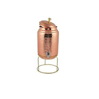 Refroidisseur d'eau en cuivre au design martelé élégant Finition polie naturelle durable pour le stockage d'eau chaude et froide à la maison 2 bouteilles