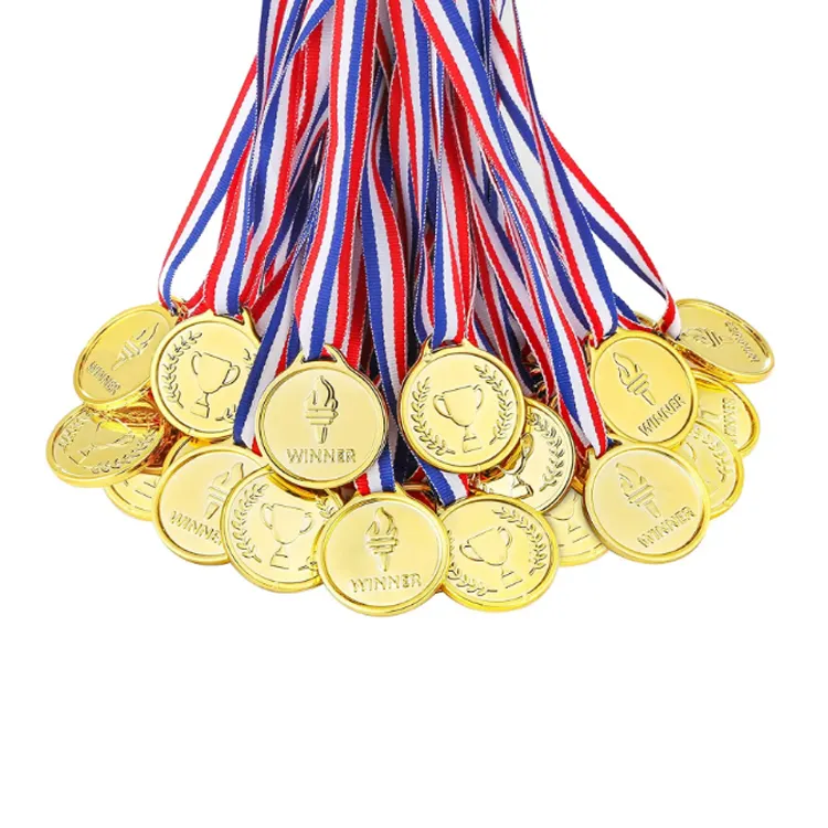 Custom Winner Gold Silver Bronze Award Medals Paint Enamel Design Own Logo 2D 3D Metal Winner Awards with Neck Ribbon