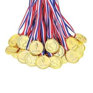 Benutzer definierte Gewinner Gold Silber Bronze Award Medaillen Farbe Emaille Design Eigenes Logo 2D 3D Metall Gewinner Auszeichnungen mit Halsband