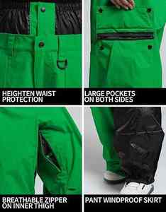 กางเกงสกีผ้าฝ้ายแบบฟรีสไตล์ OEM แบบกำหนดเอง กันลม กันน้ำ น้ำหนักเบา ไซส์ใหญ่ ทรงหลวม ซับในผ้ายีนส์ สำหรับเล่นสโนว์บอร์ด - Product Image 3