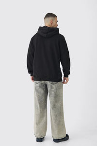 Sudadera con capucha y cremallera 500GSM de gran tamaño con serigrafía personalizada, sudaderas transpirables con logotipo personalizado, sudaderas de algodón 100% para hombre - Product Image 2