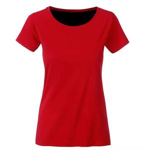 Camisetas de mujer de algodón y poliéster de alta calidad, camiseta ajustada suave con logotipo personalizado para mujer con logotipo - Product Image 4
