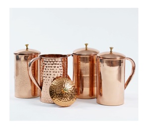 Classic Luxury Elegant Copper Jug Glass Set Metal Handle Eco-Friendly Custom Logo Option <b>Lid</b> Multipurpose Tea <b>Pots</b> Kettles High - Product Image 2