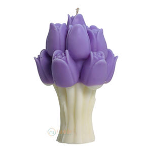 Velas de aromaterapia de ramo de tulipán hechas a mano para festivales, decoración del hogar, graduación, Diwali, Ramadán, cumpleaños, bares, uso votivo - Product Image 1