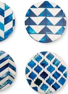 Posavasos redondos con incrustaciones de hueso de nogal de calidad superior, posavasos hechos a mano para mesa de centro y estilo interior - Product Image 3