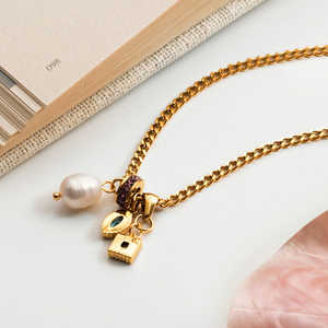 Collier Pendentif Cercle Éternité J&D avec Zircon et Perle, Breloques Tendance - Product Image 6