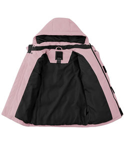 เสื้อโค้ทกันลมให้ความอบอุ่นสำหรับเด็กผู้หญิงเสื้อแจ็คเก็ตมีฮู้ดมีซิปเสื้อขนเป็ดออกแบบโลโก้ได้ตามต้องการ - Product Image 3