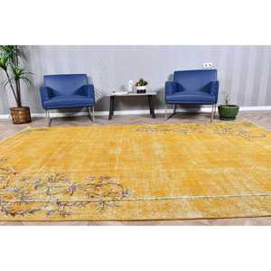 Alfombra Vintage de 6.8x10.1 pies, Alfombra Oriental Amarilla de Lana - Product Image 1