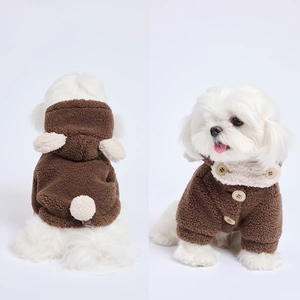 Chaqueta de Forro Polar con Capucha para Cachorros Malteses, Marca Melard Winter Dot, de Algodón Orgánico, Ecológica, Duradera, Cómoda, Elástica y Bonita - Product Image 1