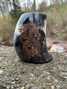 Meilleure qualité de tasses à corne à boire et matériel de corne de Viking corne de buffle et de taureau pour boisson bière vin thé café lait à vendre - Product Image 2