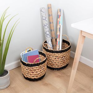 Hot Selling Sustainable Natural Water Hyacinth Storage <b>Basket</b> with Handles <b>for</b> Storage & Decoration or Laundry <b>Basket</b> Wholesale - Product Image 3