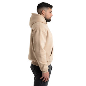 Sudaderas con Capucha Personalizadas OEM para Hombre, Tejido Grueso Antiarrugas, Diseño Sólido de Invierno, Dobladillo Corto, Hombros Caídos, Estilo Holgado - Product Image 4