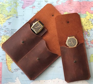 LWC-0052แบบพกพากระเป๋าใส่นาฬิกาหนังทำด้วยมือเคสป้องกันสุดหรูสำหรับเดินทางกำหนดโลโก้ได้เอง - Product Image 1