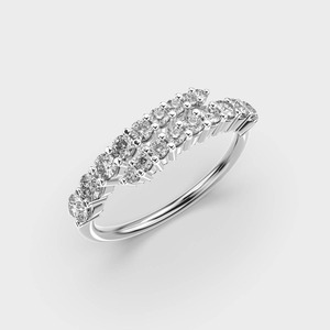 Anillo de Compromiso con Diamante Cultivado en Laboratorio de Corte Redondo de 2 Quilates, Anillo de Boda Elegante, Joyería Romántica y Sofisticada para Mujer con Rodio - Product Image 1