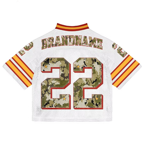 Camiseta de fútbol americano unisex de manga corta transpirable por sublimación de ropa de calle con estampado completo personalizado - Product Image 1