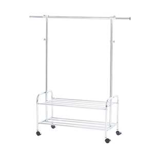 Vente en gros Organisateur de vêtements en chrome poli Porte-vêtements portable à deux niveaux en métal pour le salon - Product Image 1