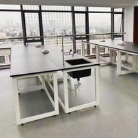 Banc de laboratoire modulaire avec structure en acier, table de travail en résine pour laboratoire