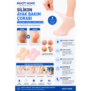 Chaussettes de soin des pieds en silicone Mucit Home, chaussettes hydratantes en gel, anti-fissures, élimination des peaux mortes, soin des pieds - Product Image 2