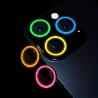 Couverture d'objectif d'appareil photo phosphorescente en verre trempé à effet lumineux automatique pour la nuit, prend en charge la personnalisation du logo OEM