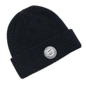 Gorro de punto bordado unisex personalizado, gorro de invierno de arrastre acrílico con borde enrollable, gorro de calavera deportivo con Parche de goma - Product Image 3
