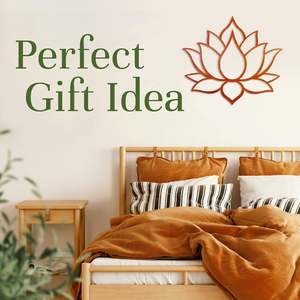 Décoration murale en bois Fleur de lotus 10.6X10.6 pouces Mandala-Art mural en bois suspendu avec motif gravé Fleur de vie en bois - Product Image 6