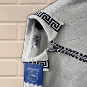 Chemise de golf pour homme en gros, été, fermeture éclair, patchwork, motif personnalisé, tricot en coton peigné, écologique, taille standard - Product Image 4