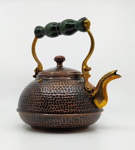 Bouilloire Arbi en laiton moulé avec miroir Bouilloires en métal en laiton coulé poli dans l'artisanat indien polonais miroir - Product Image 3