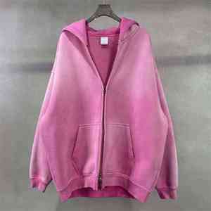 Sweats à capuche de poids lourd 420gsm personnalisés avec fermeture à glissière brodée de poudre marinée antique de haute qualité imprimée pour l'hiver numérique - Product Image 5