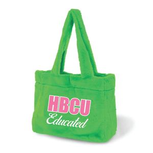 Sac fourre-tout en fourrure verte, éducation HBCU, broderie en chenille, sororité grecque Divine Nine, cadeau, logo personnalisé, sac à main tendance - Product Image 2