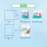 Krclean Premium 200 feuilles de serviettes 15x15cm 2 plis non pelucheux pour restaurant et fête