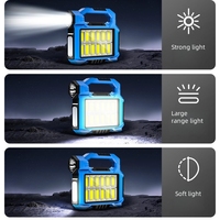 Projecteur LED Solaire d'Urgence IP65 Rechargeable USB, Portable et Mobile pour Extérieur, Camping, Sol, et Lumières Musicales