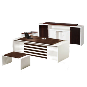 Best Sell Pasifik Modern White <b>Walnut</b> Executive Office Desk Set for Wholesale Export - Product Image 1