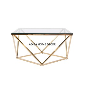 โต๊ะกาแฟทำด้วยมือพร้อมกระจกด้านบนที่เป็นเอกลักษณ์และฐานโลหะดีไซน์แบบดั้งเดิมทันสมัยสีที่กำหนดเองสำหรับใช้ในบ้าน - Product Image 4