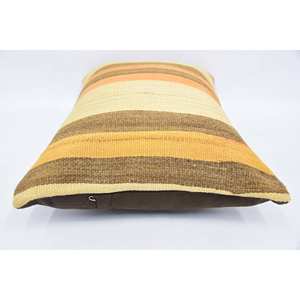 Oreiller Patchwork Kilim en Laine Beige 16x24 Pouces Coussin Décoratif Imprimé Floral et Vintage de Luxe Literie Portable - Product Image 5